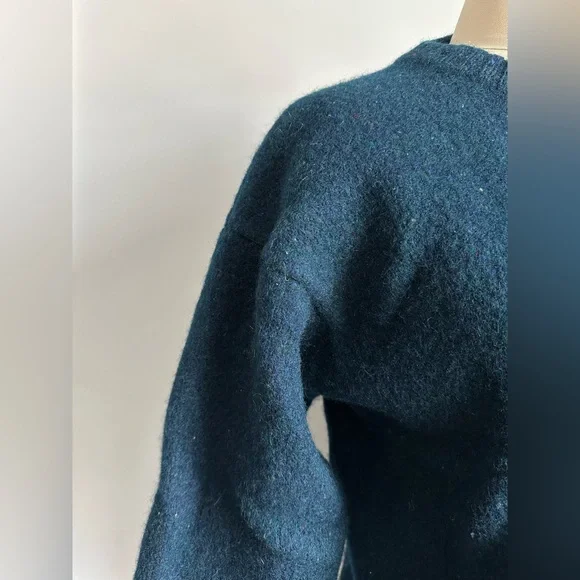 Eddie Bauer vintage wool sweater blue navy crew neck - Picture 6 of 9